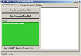 Punching in with the BioNetick module.